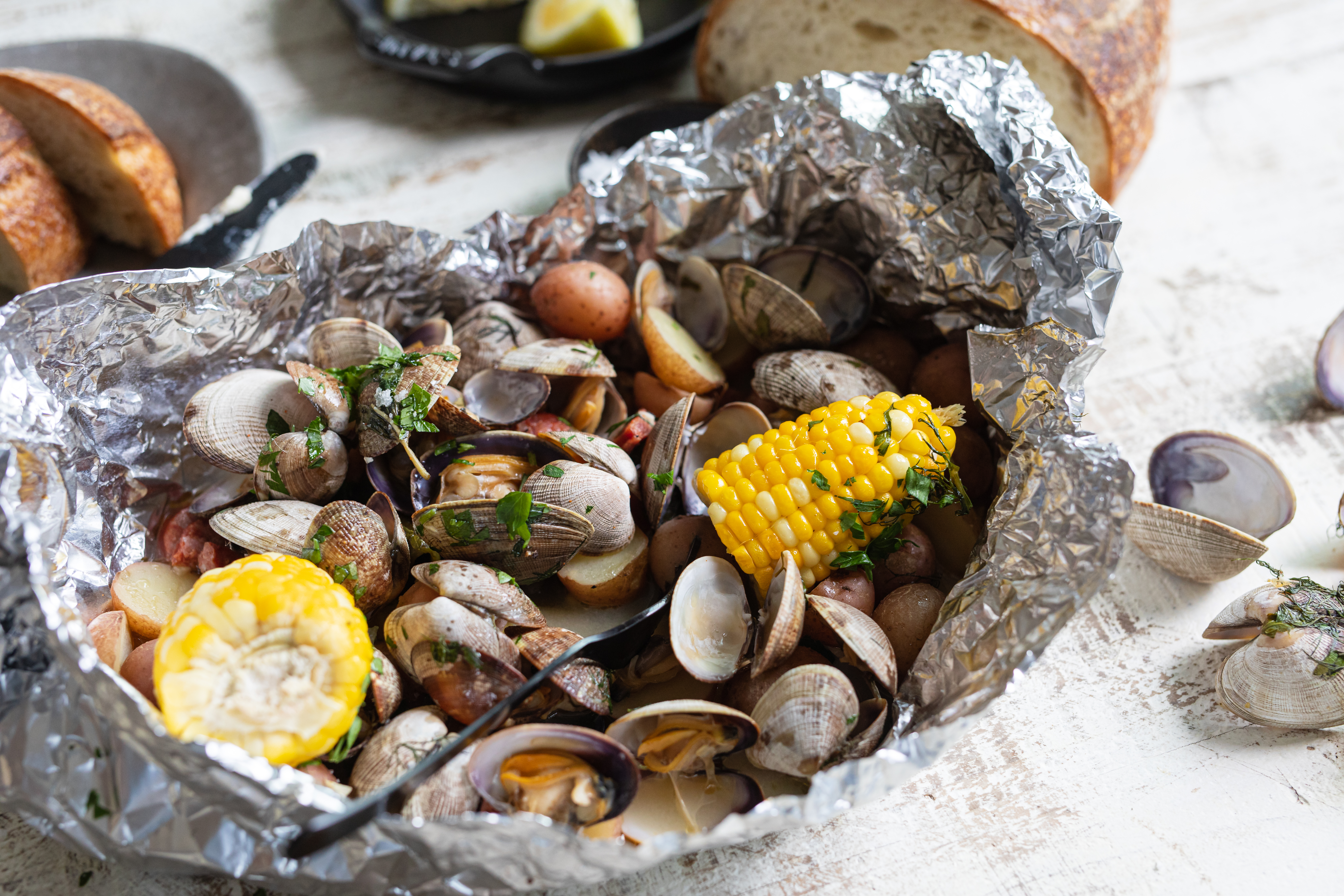 Foil-Packet Clambake