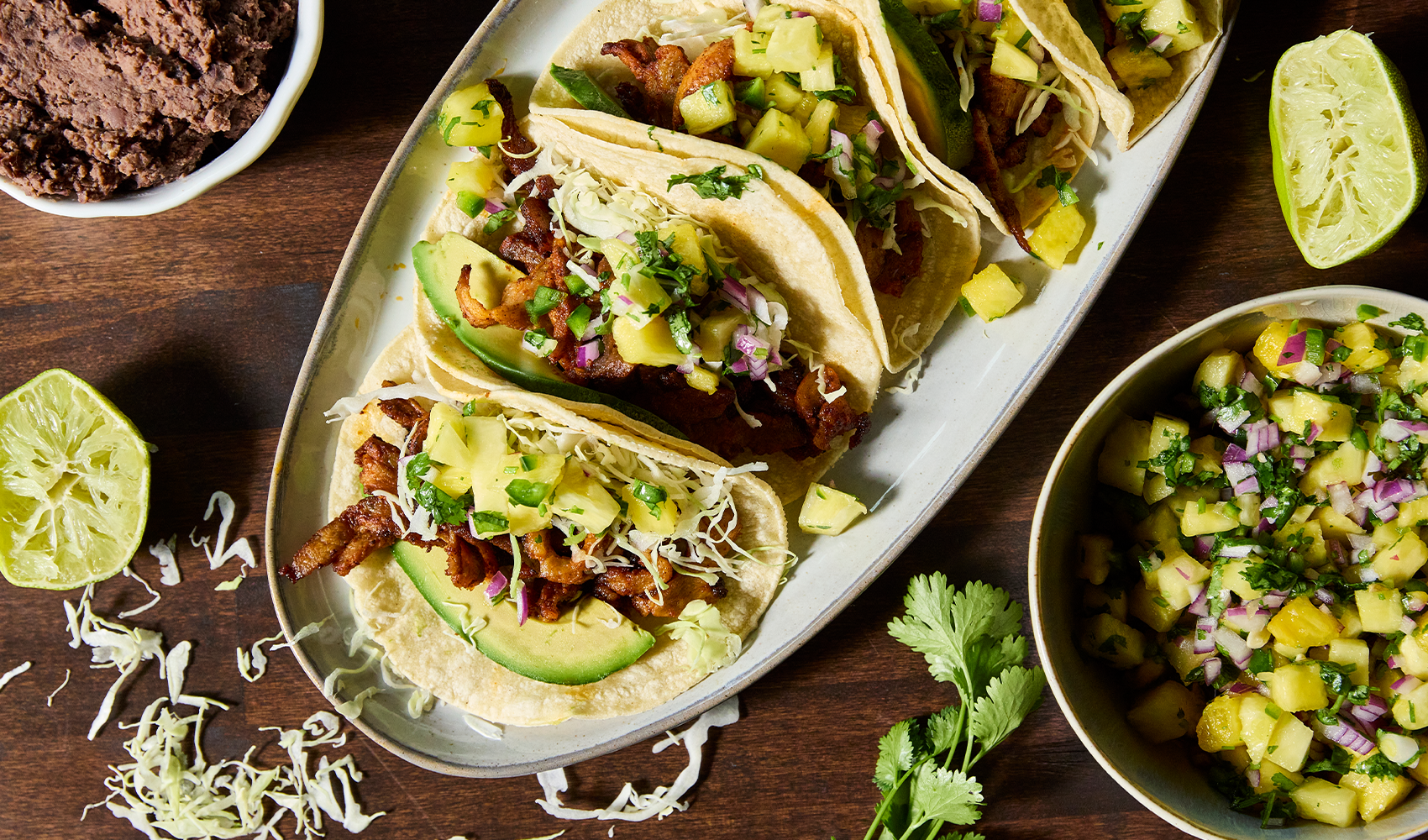 Easy al Pastor Tacos with Pineapple Salsa