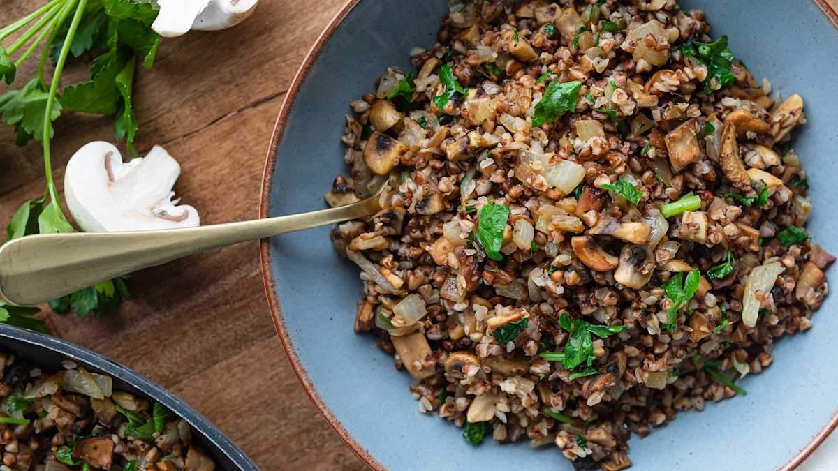 Buckwheat Kasha with Mushrooms and Onions Photo