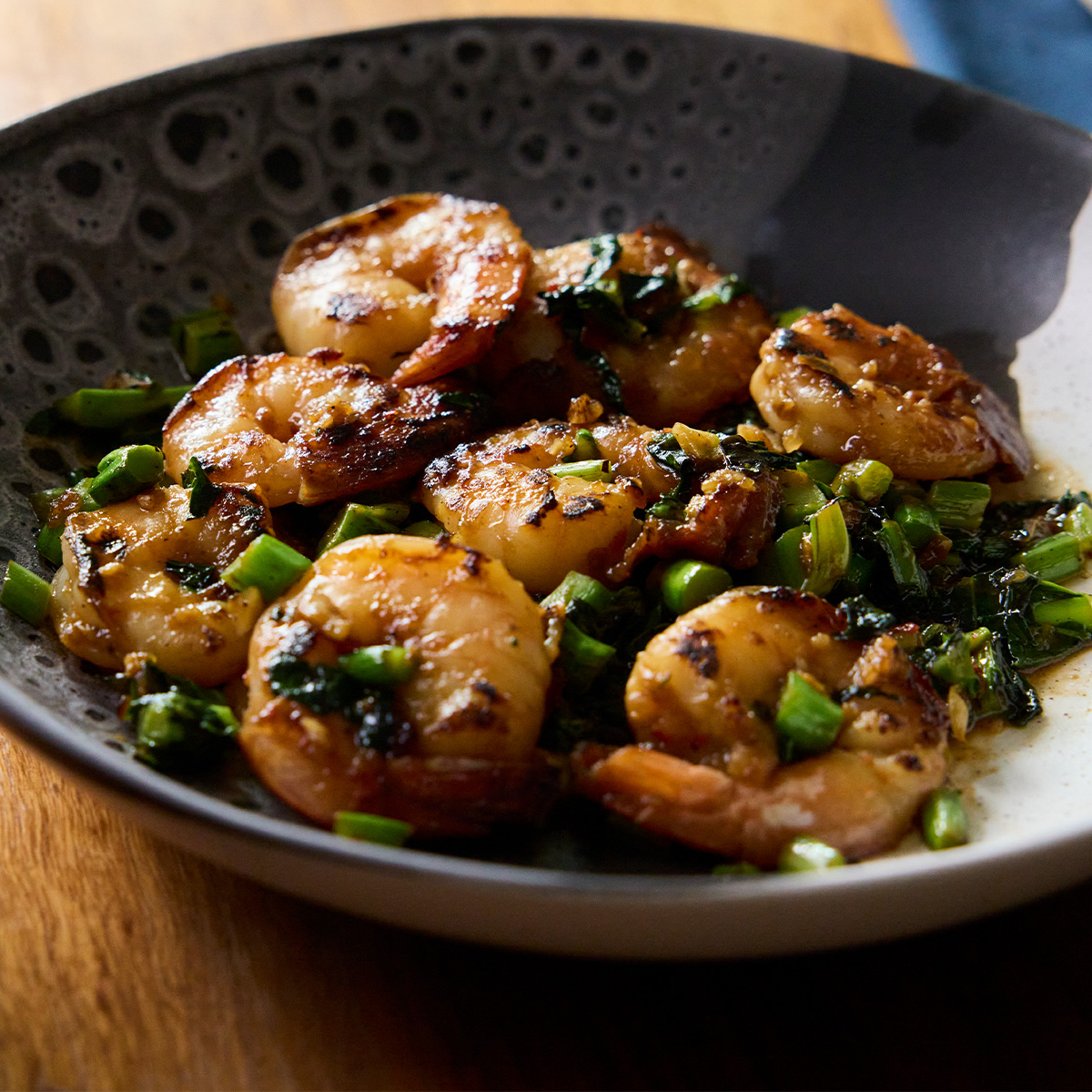 Garlic Shrimp with Gai Lan