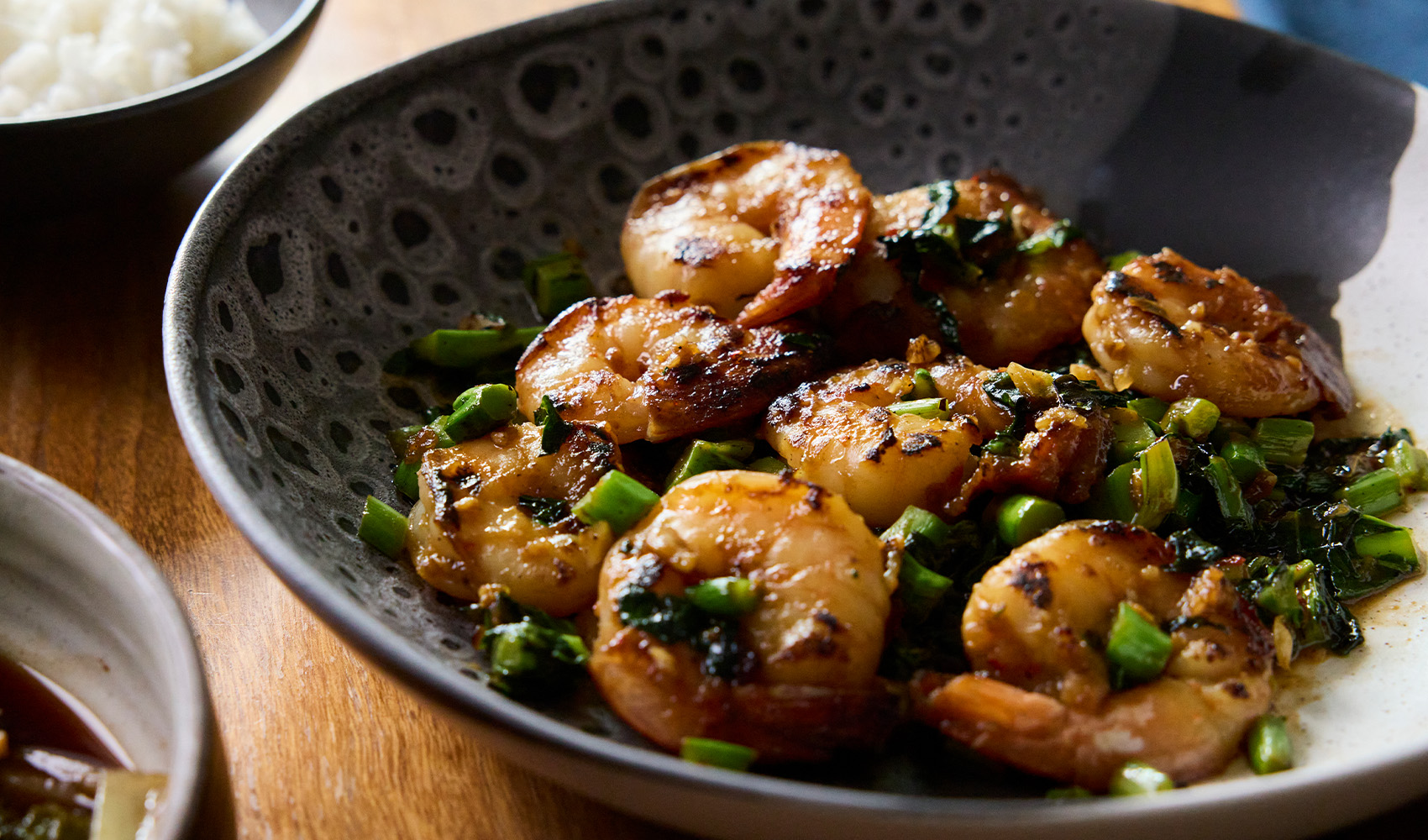 Garlic Shrimp with Gai Lan