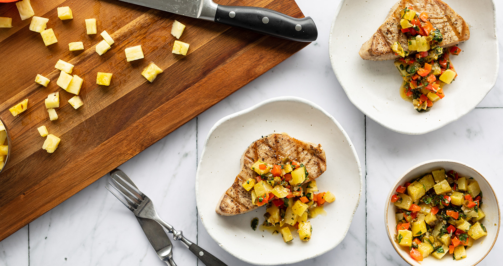 Grilled Fish with Warm Pineapple Salsa
