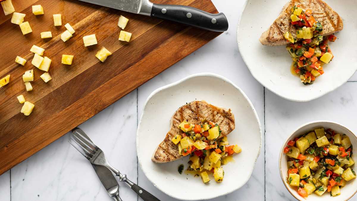 Grilled Fish with Warm Pineapple Salsa Photo