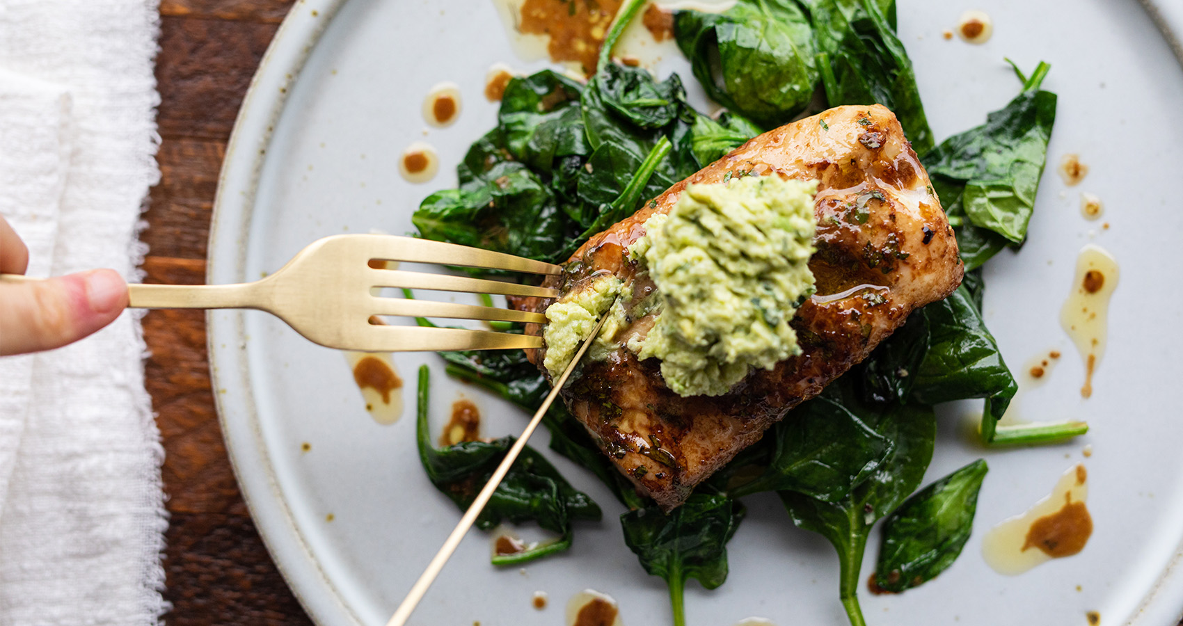 Broiled Fish with Avocado Butter