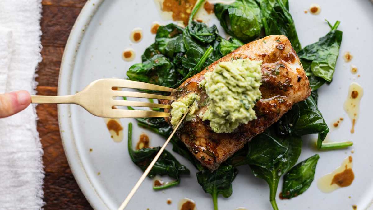 Broiled Fish with Avocado Butter