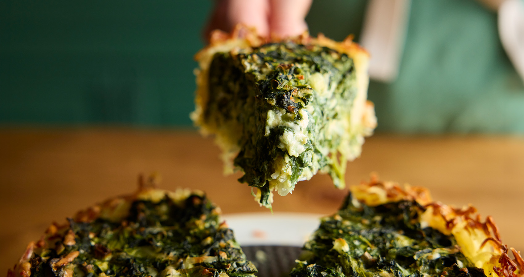 Potato Crusted Quiche with Spinach