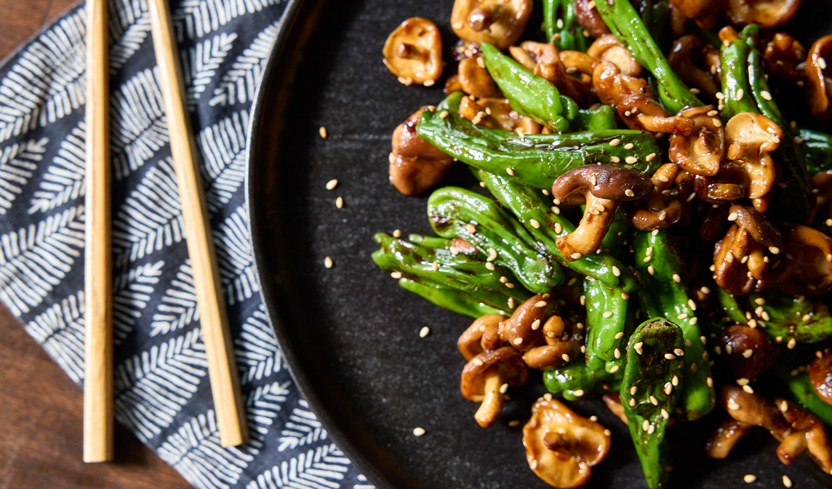 Stir-Fried Shishito and Shitake