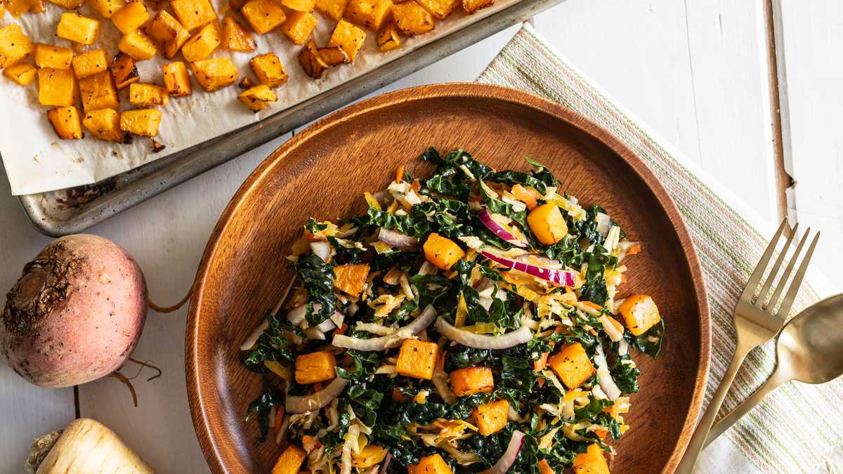 Roasted Butternut and Kale Salad