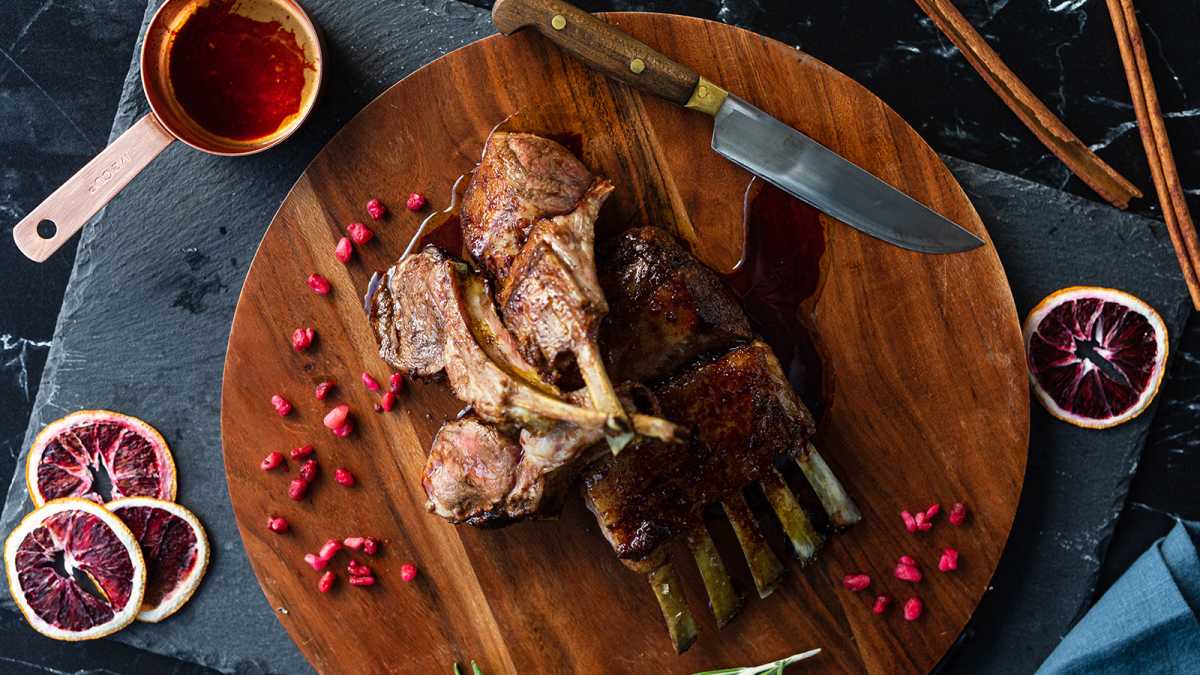 Rack of Lamb with Pomegranate Sauce