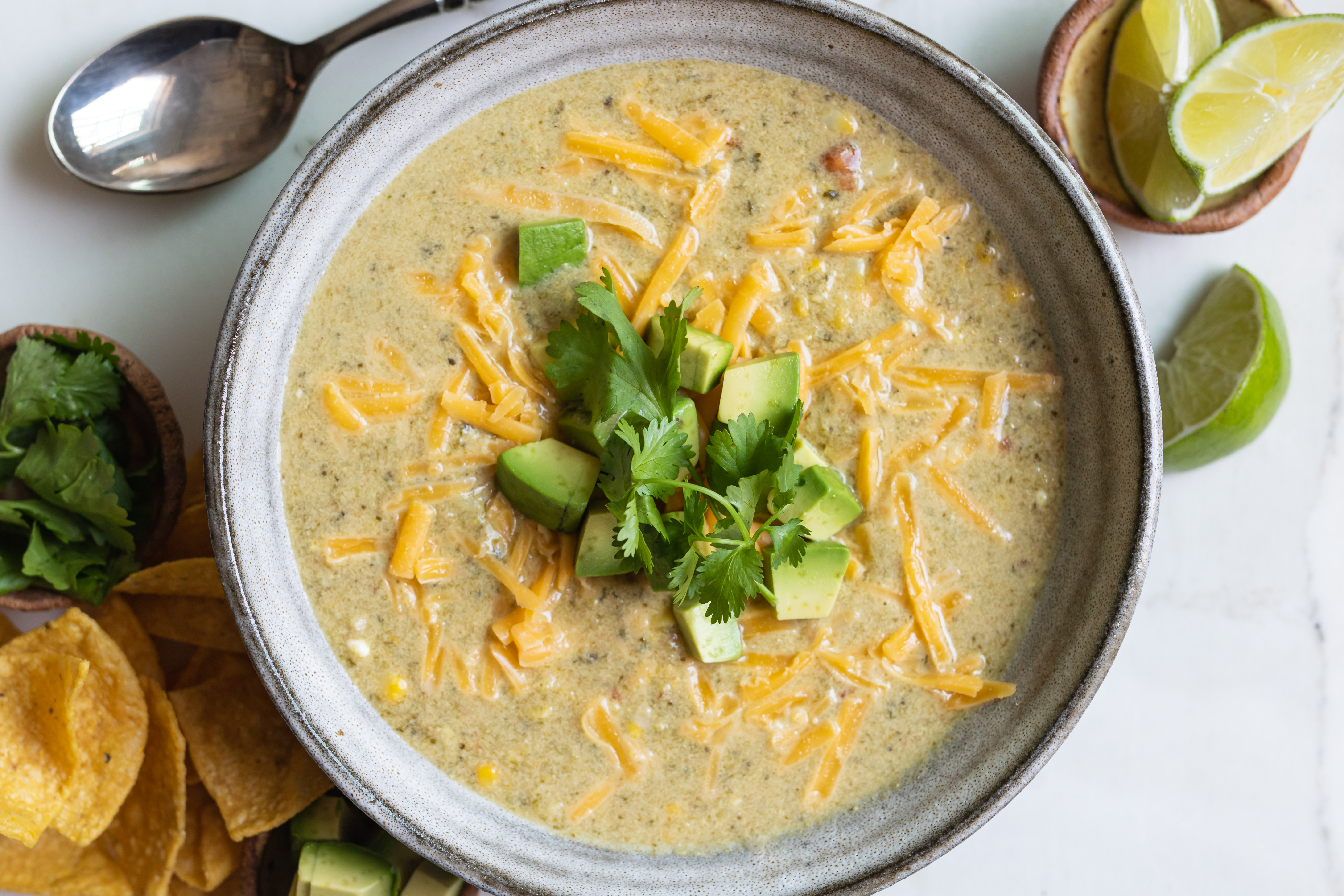 Roasted Poblano and Corn Soup