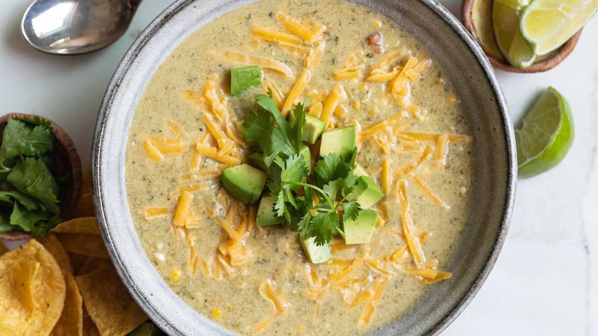 Roasted Poblano and Corn Soup Photo