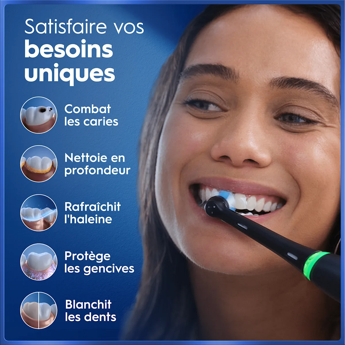 Oral-B: brosse à dents pour besoins uniques (caries, nettoyage, haleine, gencives, blancheur).