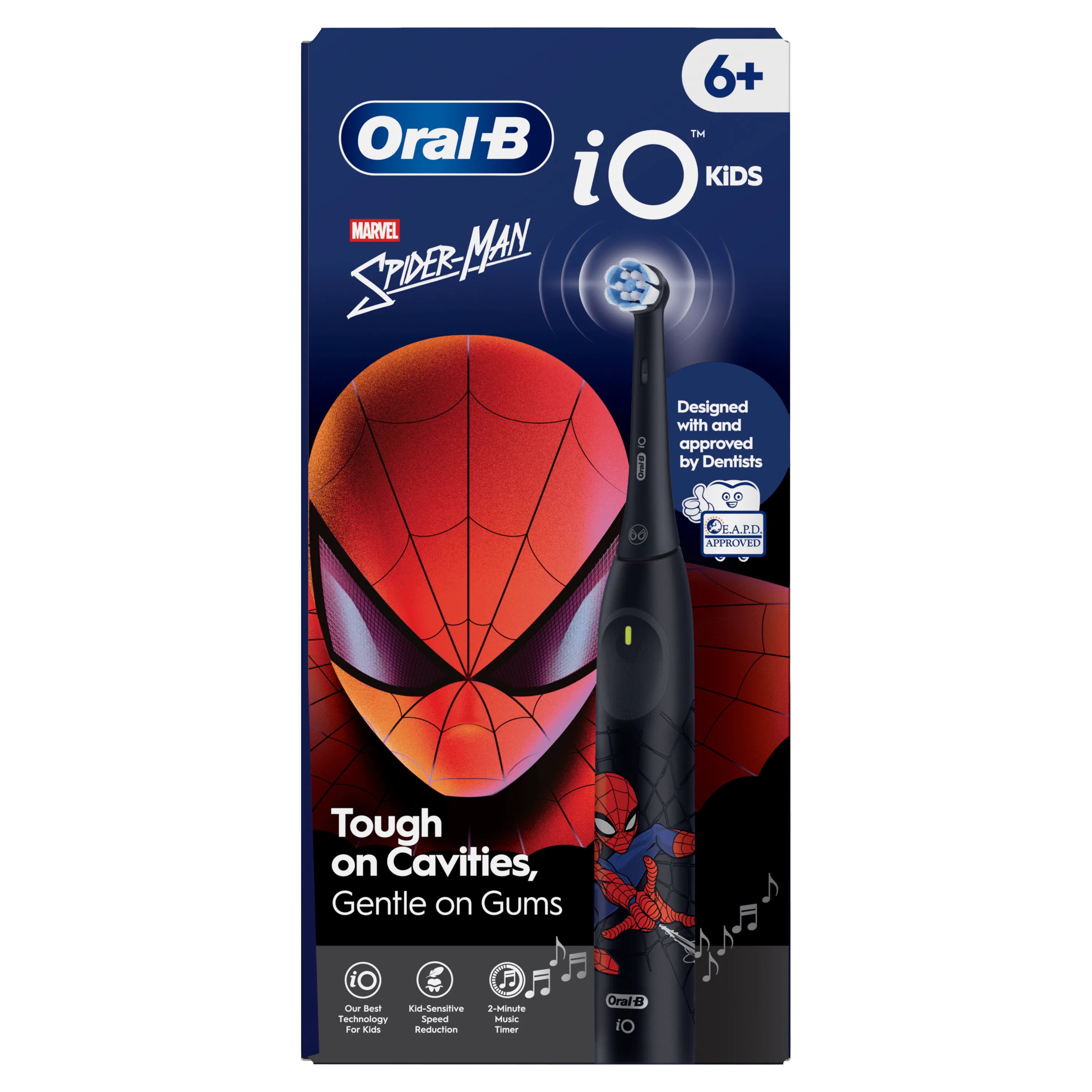 Oral-B iO Kids Spiderman brosse à dents électrique, conçue avec l’approbation des dentistes.
