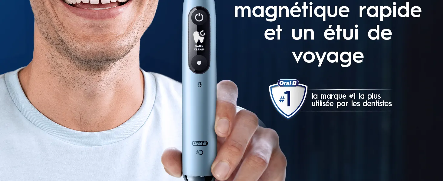 Brosse à dents électrique Oral‑B iO Série 9 avec tête de brosse ronde. 