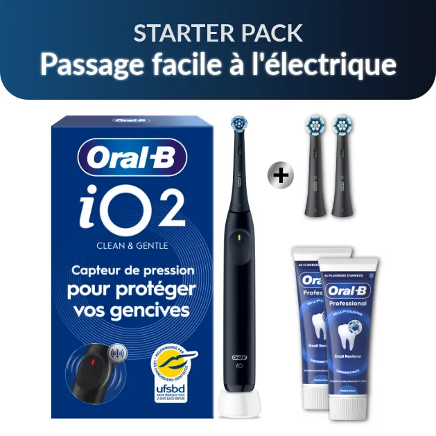 Oral-B iO2 Brosse À Dents Électrique Noire, 1 Brossette