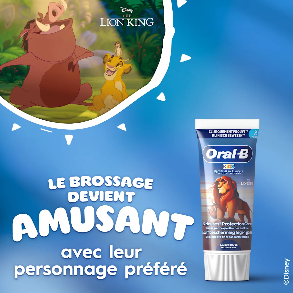 Le brossage devient amusant avec le dentifrice Oral-B Enfants