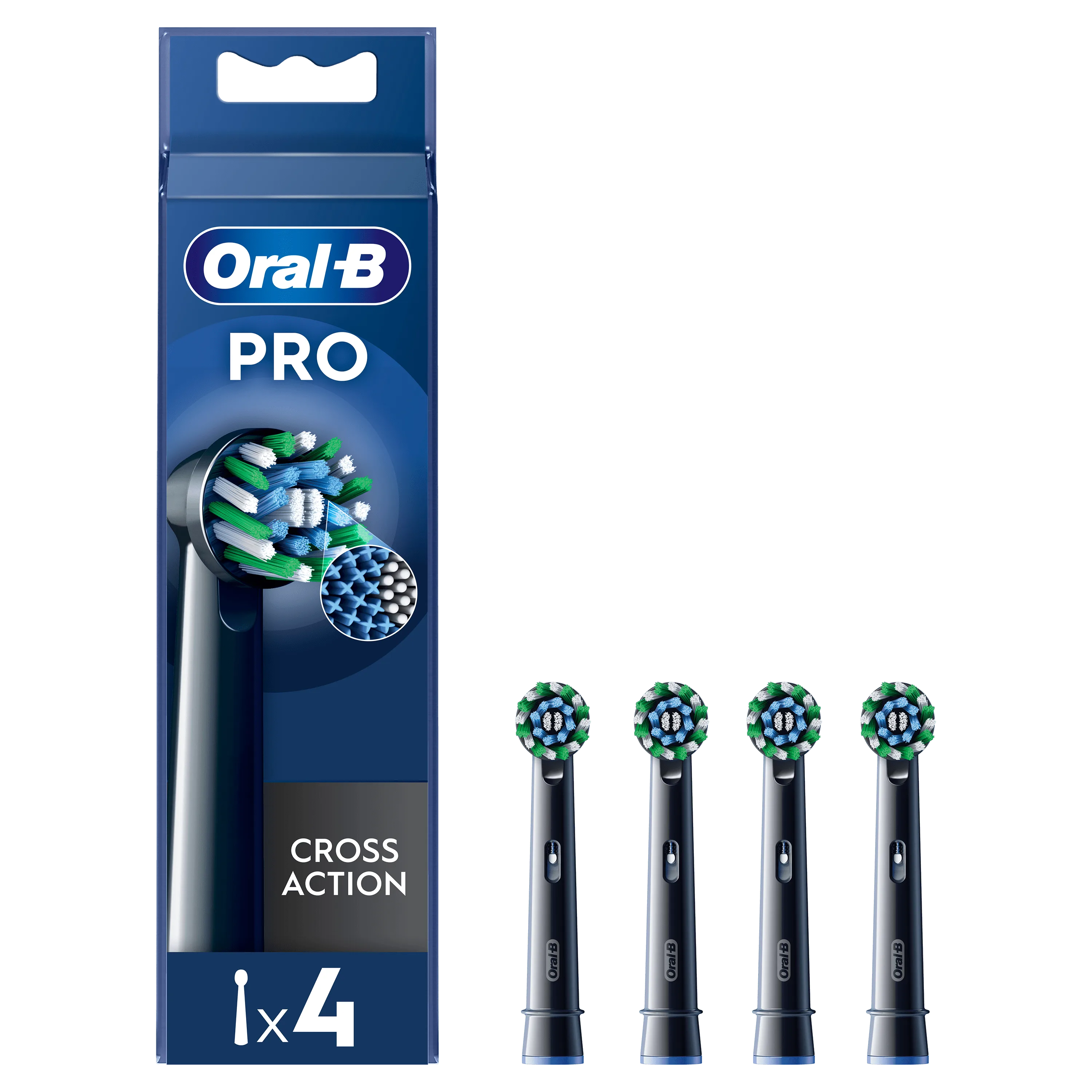 Oral-B Pro Cross Action, pack de 4 brossettes, élimine 10x plus de plaque que la brosse compatible la plus vendue en France.