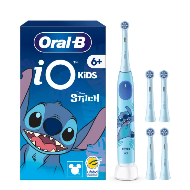 Image - Product - DTC - Oral-B iO Kids Disney Stitch – Brosse à dents électrique pack complet avec 5 têtes de rechange (dès 6 ans) - Primary