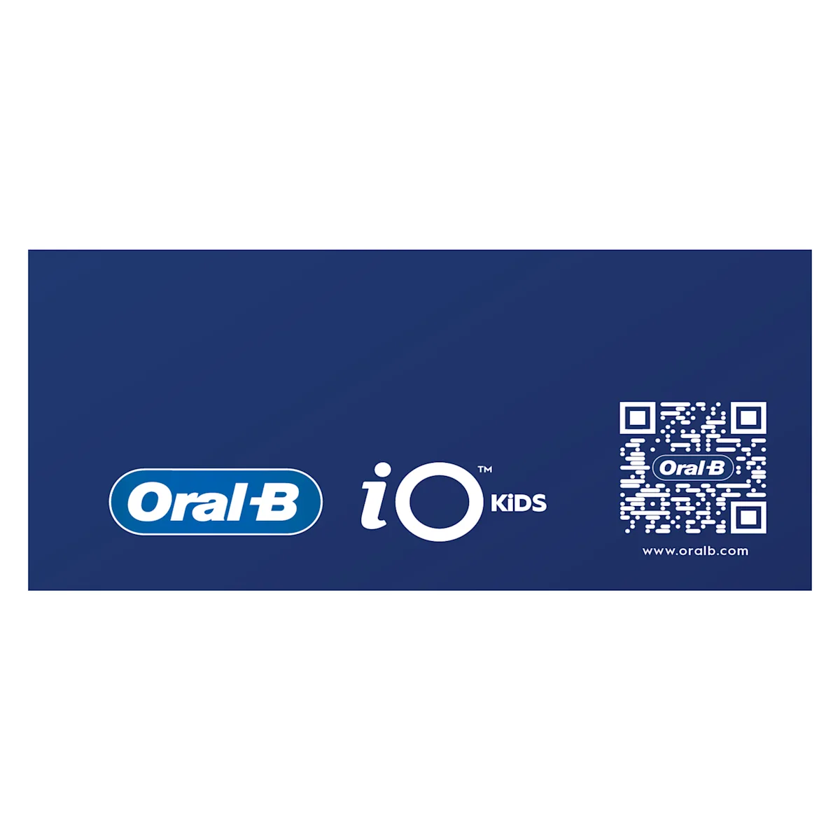 Logo Oral-B iO Kids et QR code vers oralb.com.