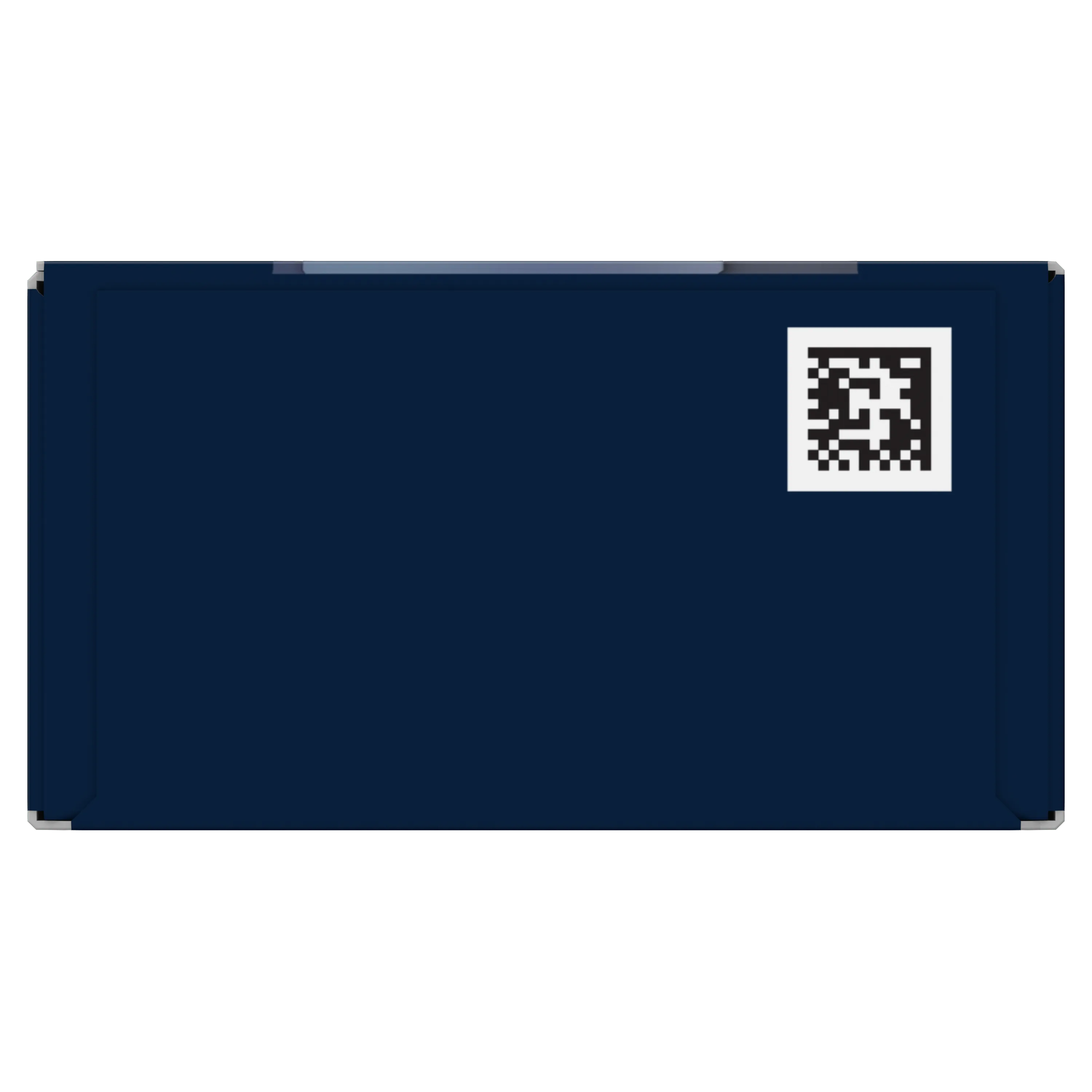 Boîte bleue Oral-B montrant un code QR pour plus d’informations sur le produit.