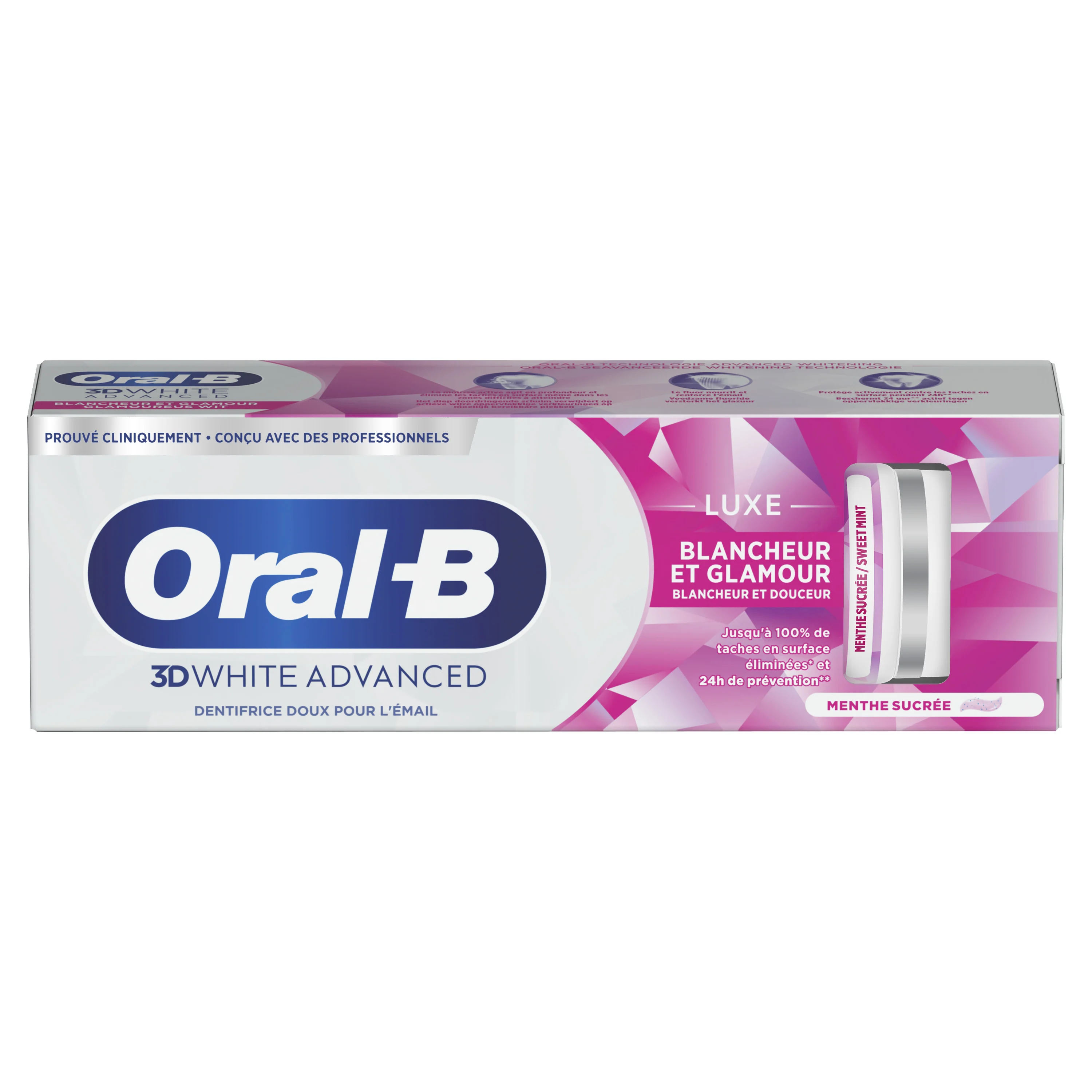 Image Product – 3D White - Oral-B 3D White Luxe Blancheur et Glamour dentifrice - FR – FR 
