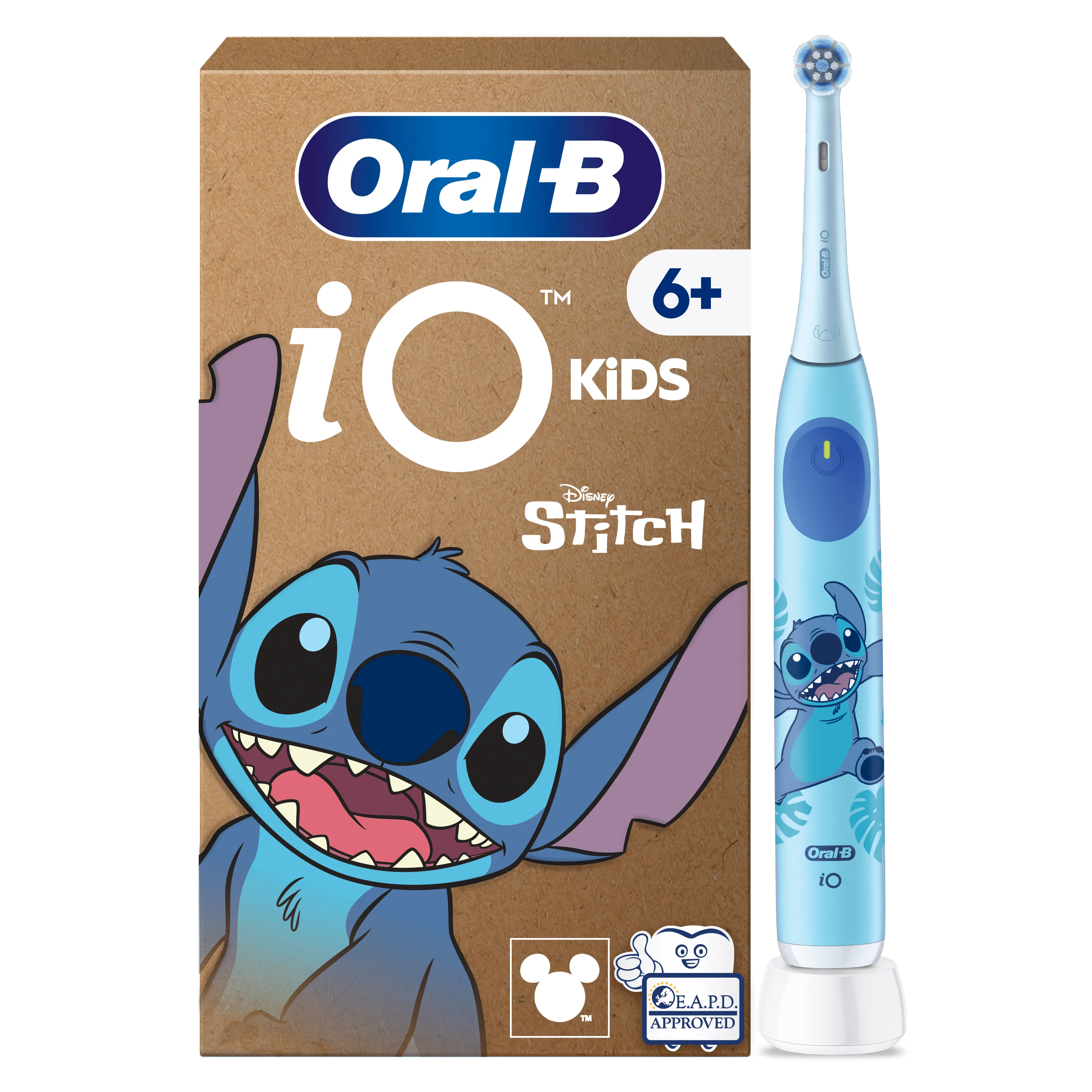 Oral-B iO Kids Disney Stitch Brosse À Dents Électrique, 1 Brossette, 1 Étui De Voyage