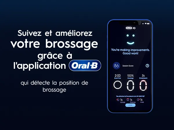 Utilisation de la brosse Oral‑B iO avec l’application mobile Oral‑B.