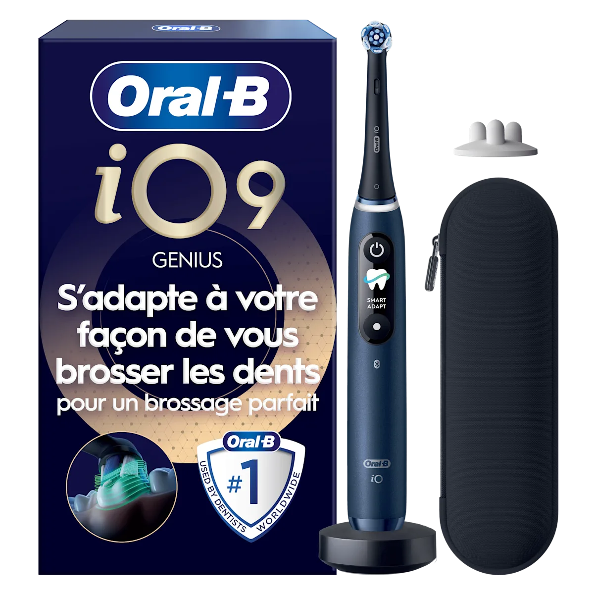 Oral-B iO9 brosse à dents, s’adapte à votre brossage pour un nettoyage parfait.