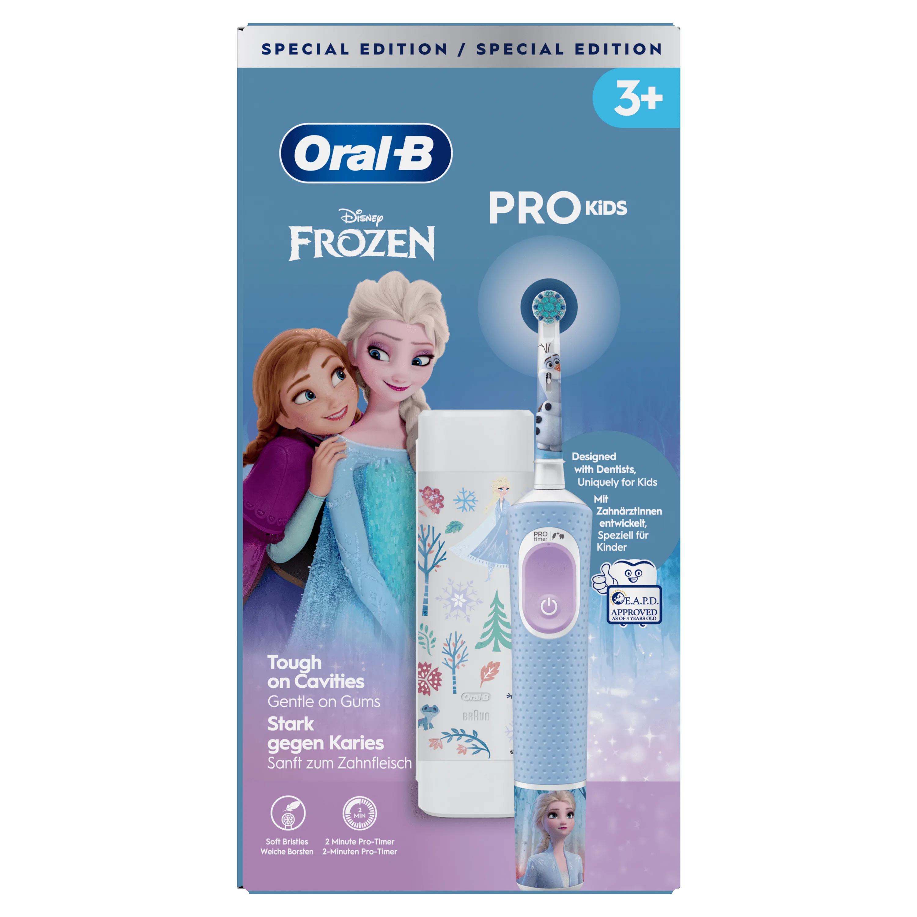 Oral-B Brosse à dents électrique Pro Kids, édition spéciale La Reine des Neiges, conçue avec des dentistes pour les enfants.