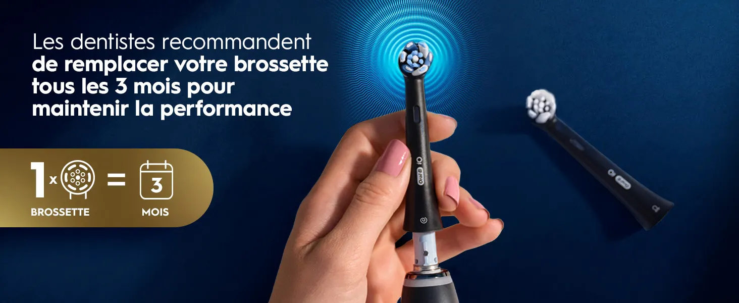 Brosse à dents électrique: remplacer la tête tous les 3 mois pour performance optimale 