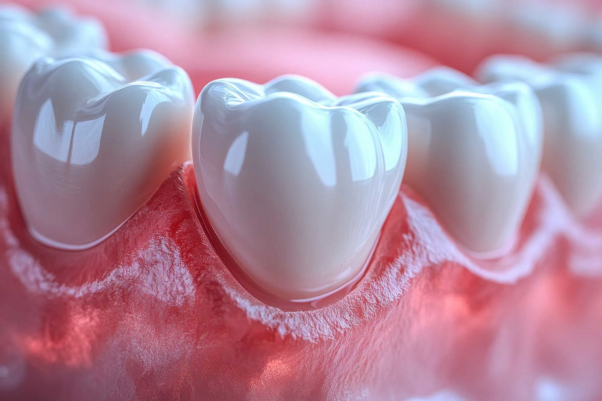 Illustration 3D des dents et des gencives avec inflammation