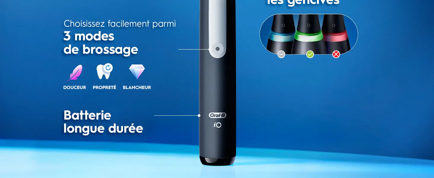 Brosse à dents électrique Oral-B avec 3 modes de brossage et batterie longue durée