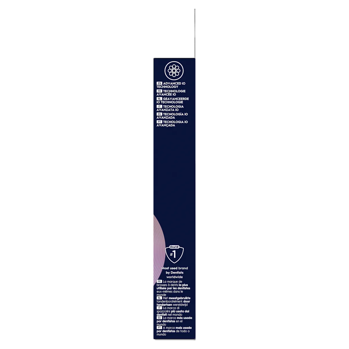 Oral-B brosse à dents électrique iO, emballage mettant en avant la technologie avancée iO.