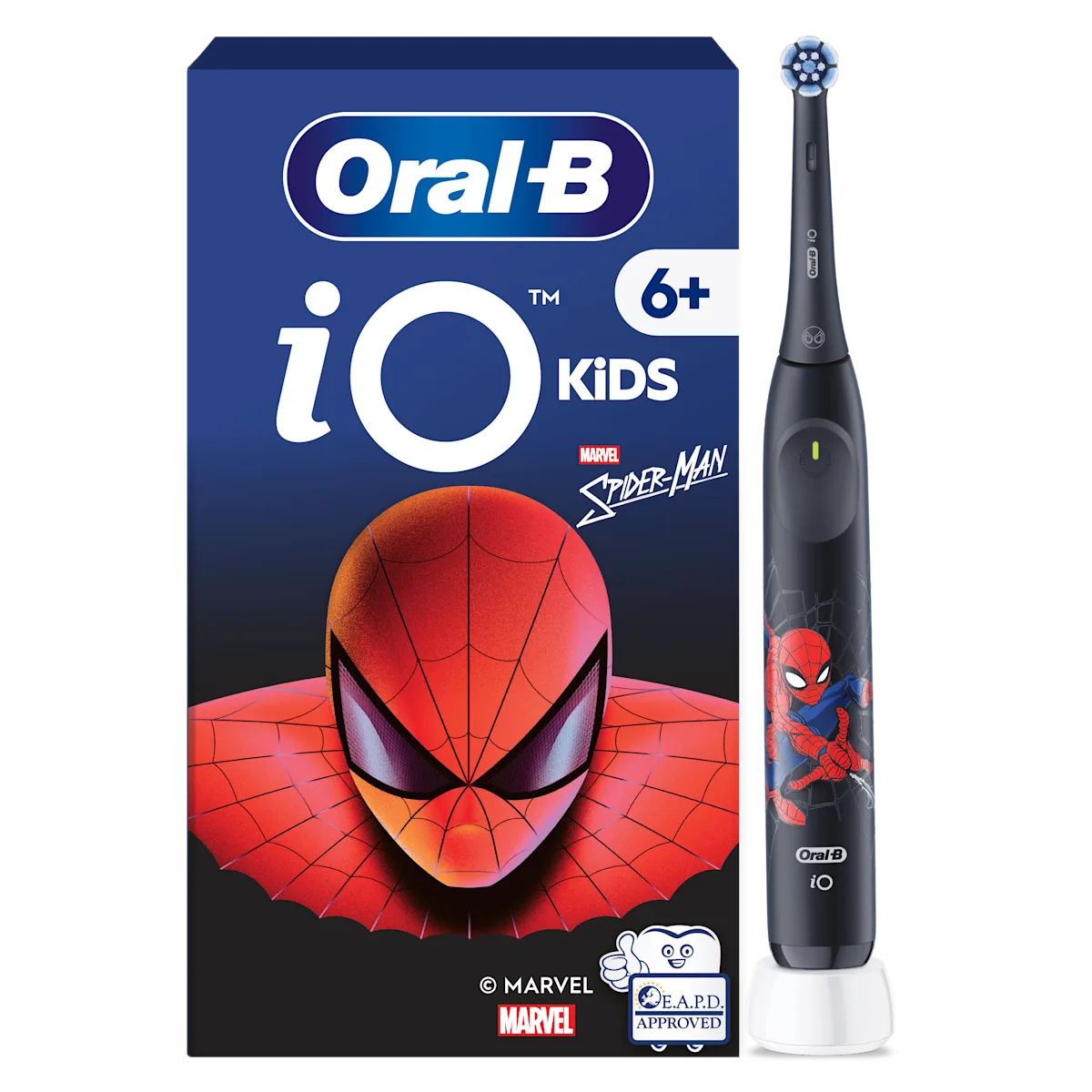 Oral-B iO Kids Marvel Spiderman Brosse À Dents Électrique, 1 Brossette, 3 Modes Avec Mode Douceur Pour Enfants