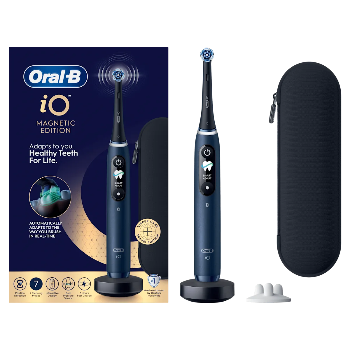 Brosse à dents Oral-B iO9 Genius, s’adapte à votre façon de brosser pour un brossage parfait.