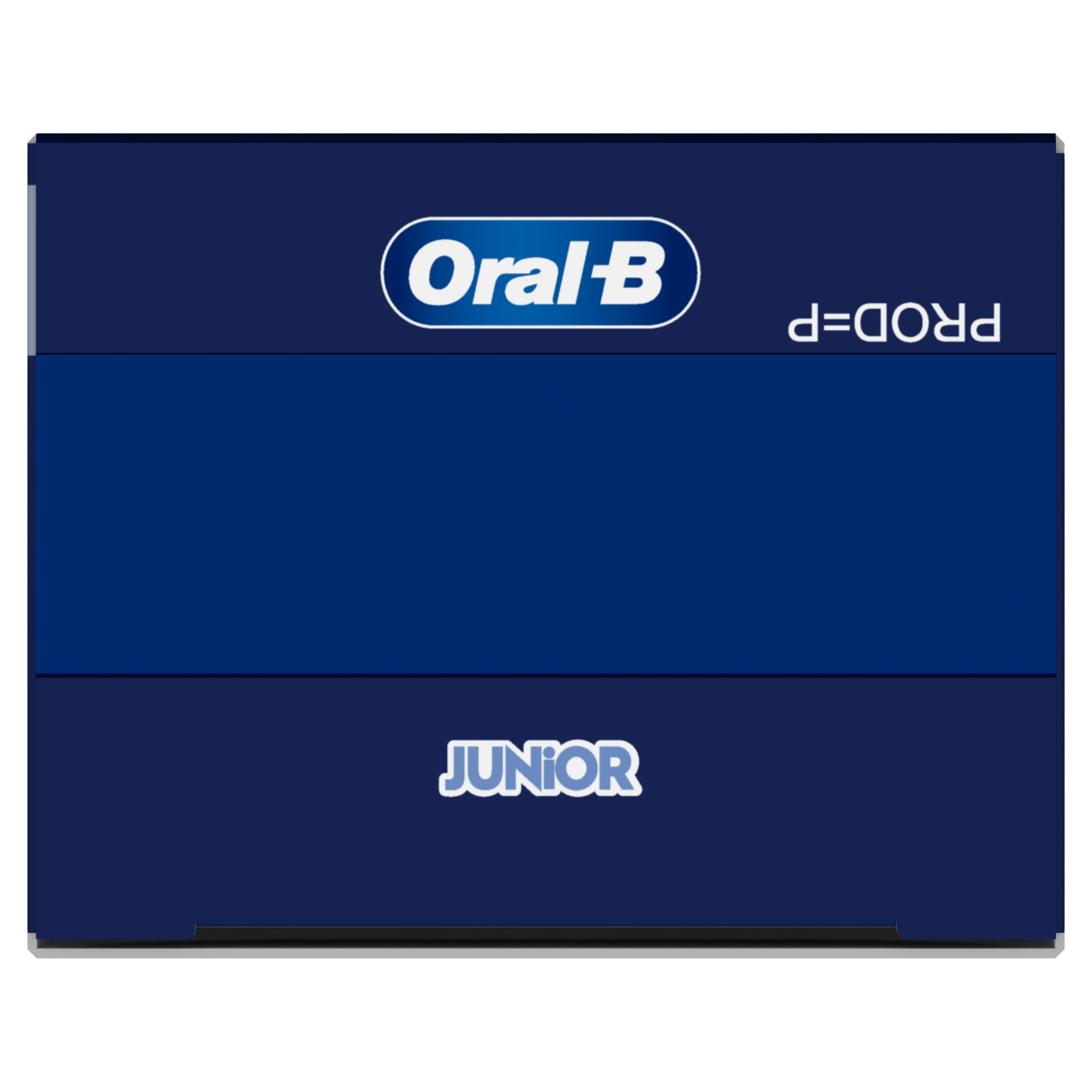 Boîte de brosses à dents électriques Oral-B Junior avec le logo "JUNIOR" visible.