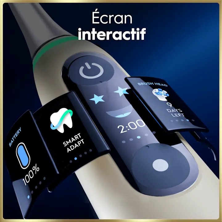 Oral-B brosse à dents, présentant son écran interactif.