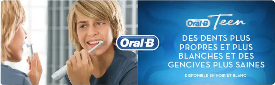 Image - Oral-B TEEN Brosse À Dents Électrique Rechargeable White ou Black - banner