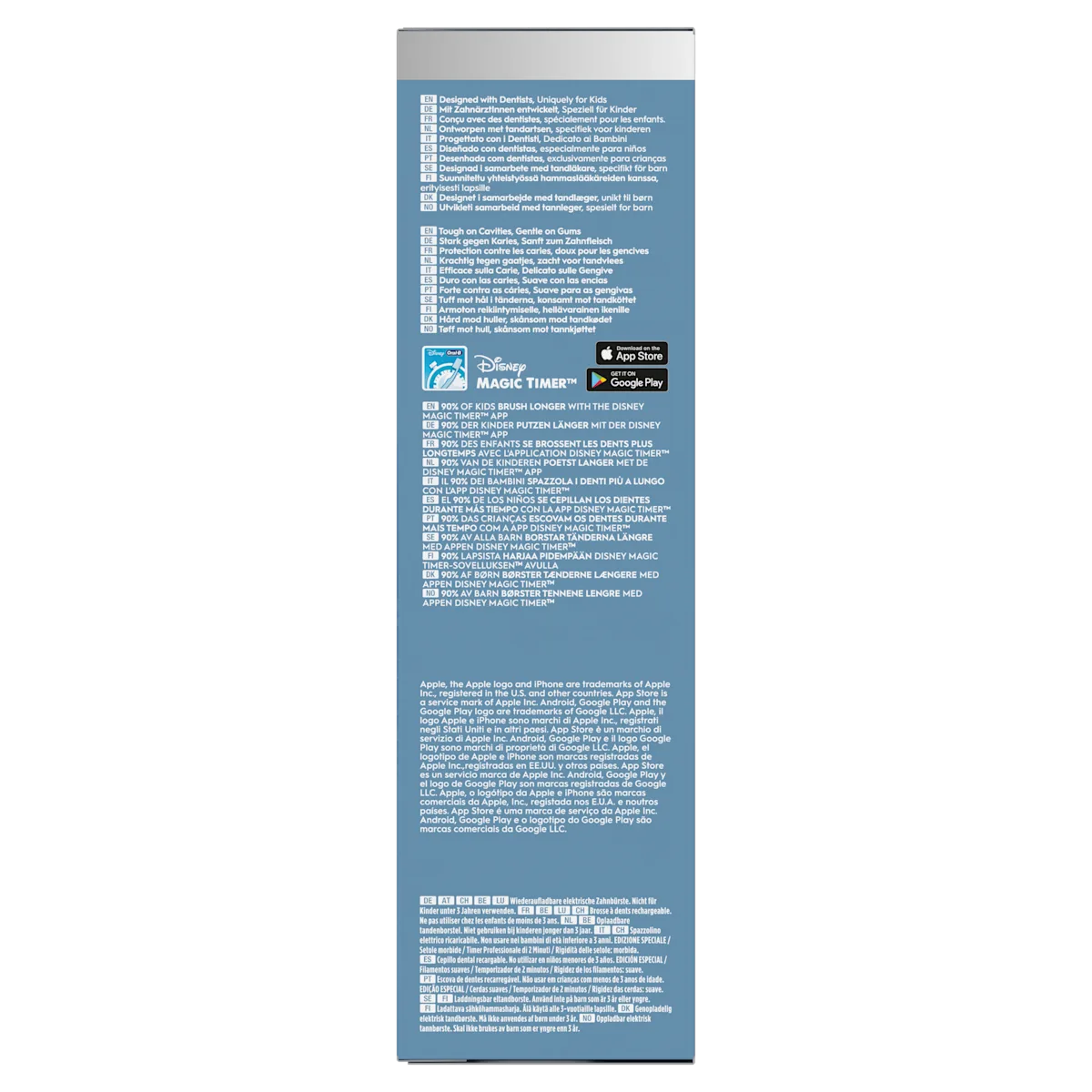 Oral-B Disney Magic Timer, conçu avec des dentistes, et 90% des enfants se brossent les dents plus longtemps avec lâapplication.