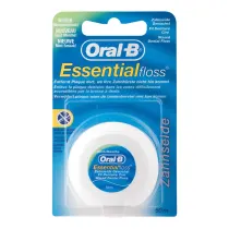 La brosse à dents ne peut pas accéder à toutes les zones de la bouche où la plaque dentaire s'accumule. Le fil dentaire Oral-B Essential Floss permet de completer l'action du brossage dans les zones difficiles d'accès. Il a une texture qui résiste à l'effilochage. Conçu avec une texture cirée pour glisser facilement entre les dents.