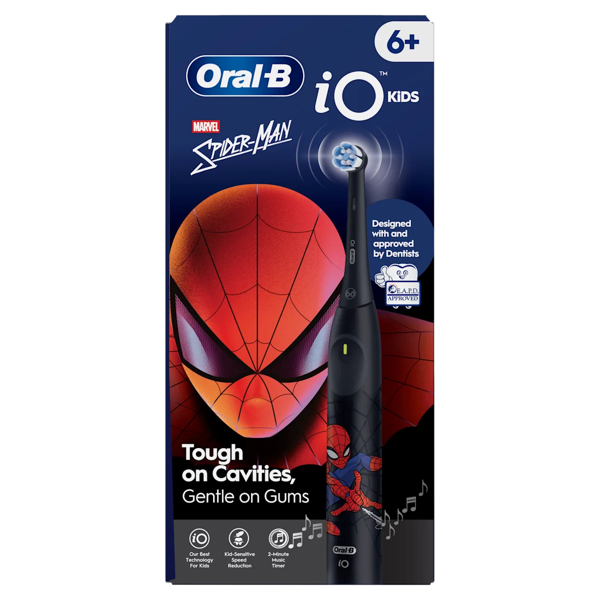 Oral-B iO Kids Spiderman brosse à dents électrique, conçue avec l’approbation des dentistes.