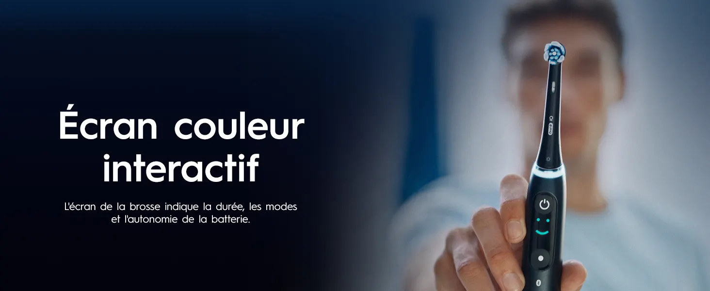 Brosse à dents Oral‑B iO 9 avec écran couleur interactif.