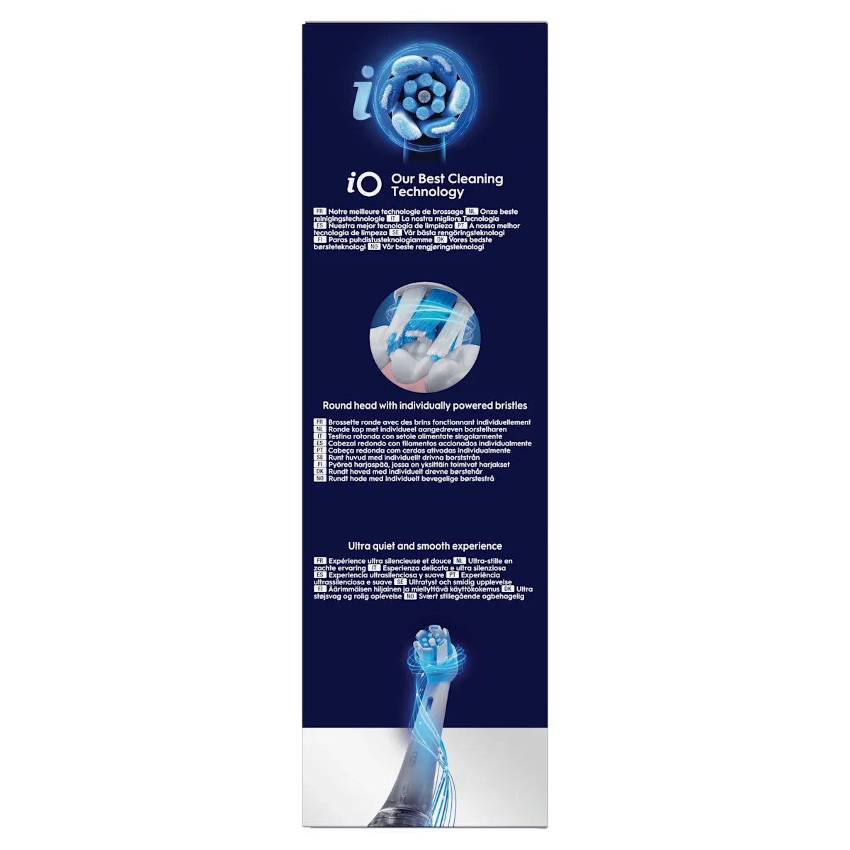Emballage avant de la brosse à dents électrique Oral-B iO6 Connected Coach avec étui de voyage.