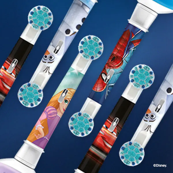 Les brossettes de rechange Oral-B Pro Kids sont disponibles en 6 franchises différentes.