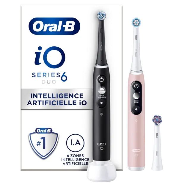 Oral-B iO 6_Duo Pack 2 brosses à dents électriques avec 3 brossettes