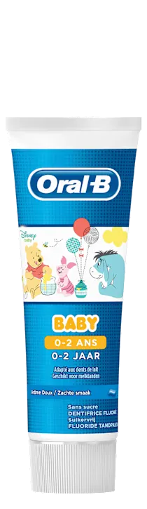 Le dentifrice Oral-B Baby pour bébés arborant le personnage de Winnie l’ourson est un dentifrice au fluor favorisant la protection contre les caries. Il est destiné aux enfants et aux nourrissons de moins de 3 ans.