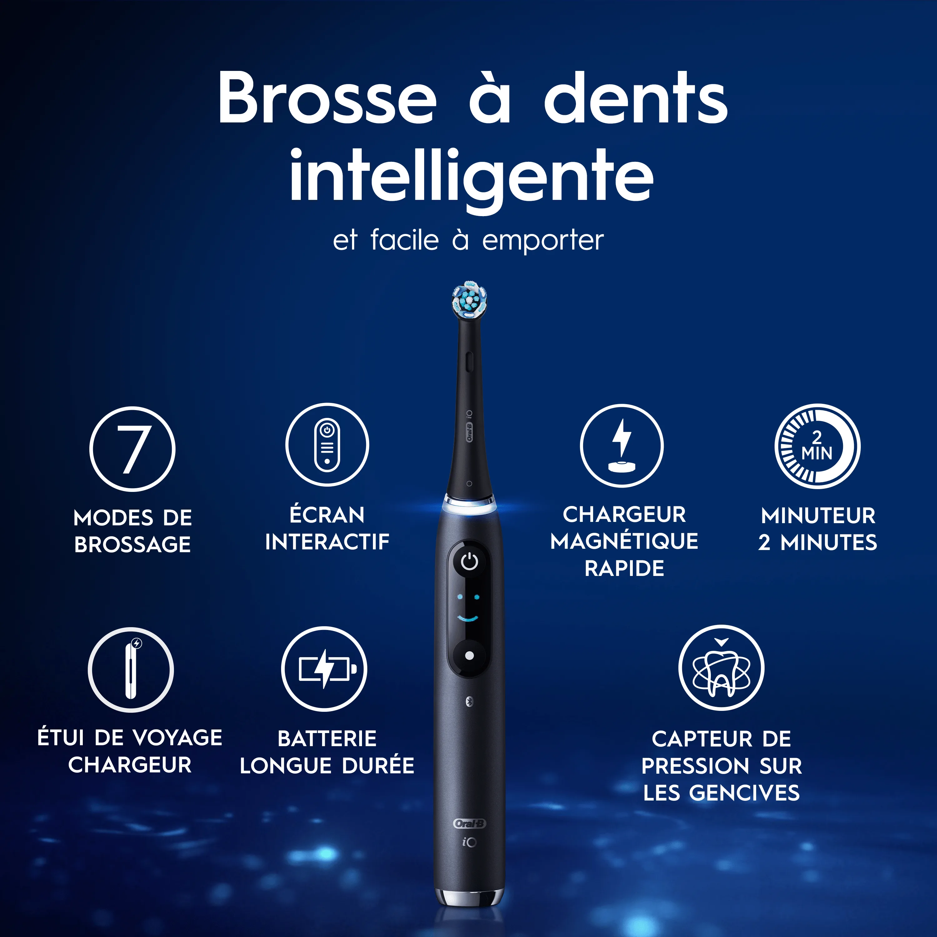 Brosse à dents électrique Oral-B, La brosse à dents la plus intelligente du monde avec iO Sense.