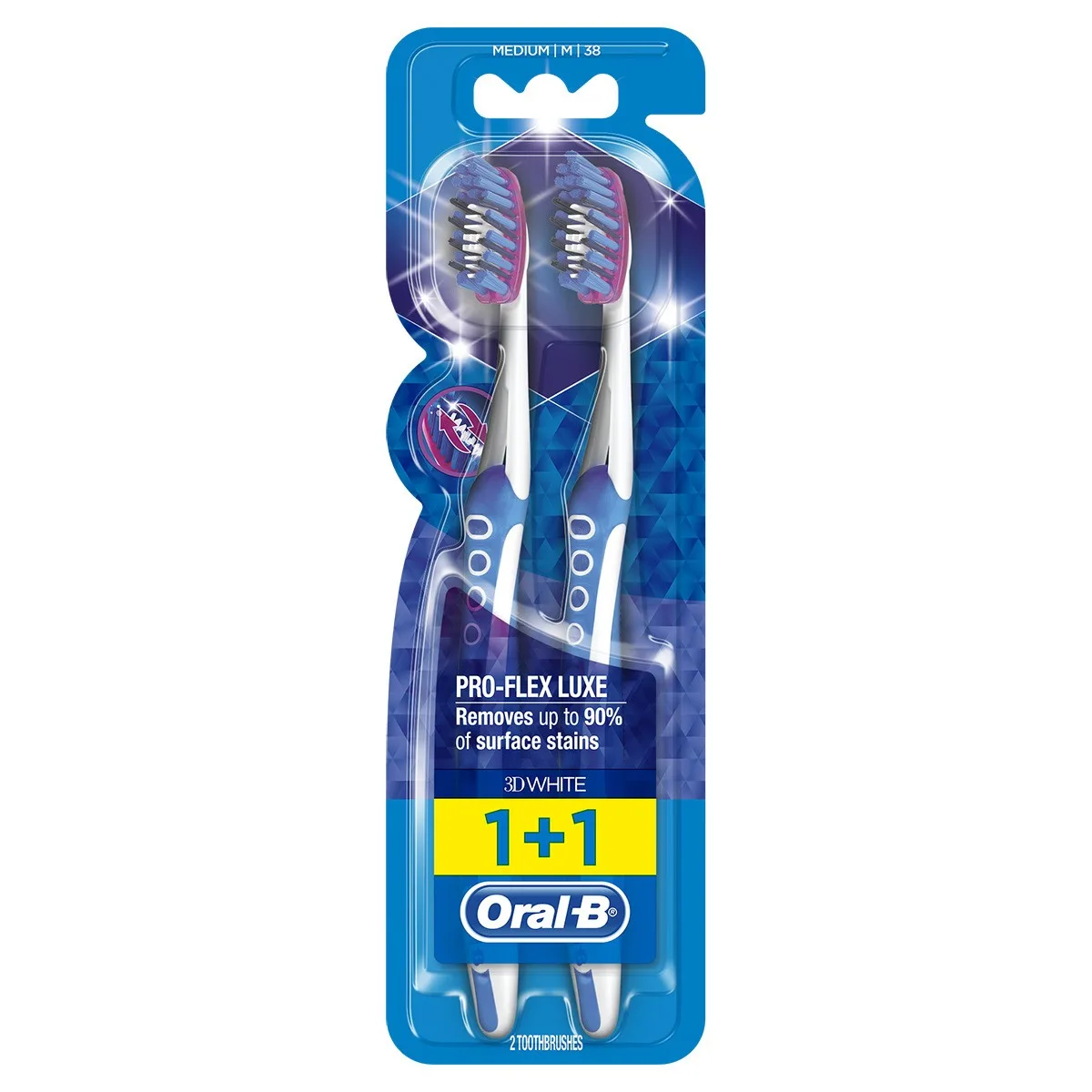 Oral-B 3D White Luxe Pro-Flex Brosse À Dents Manuelle Medium x2