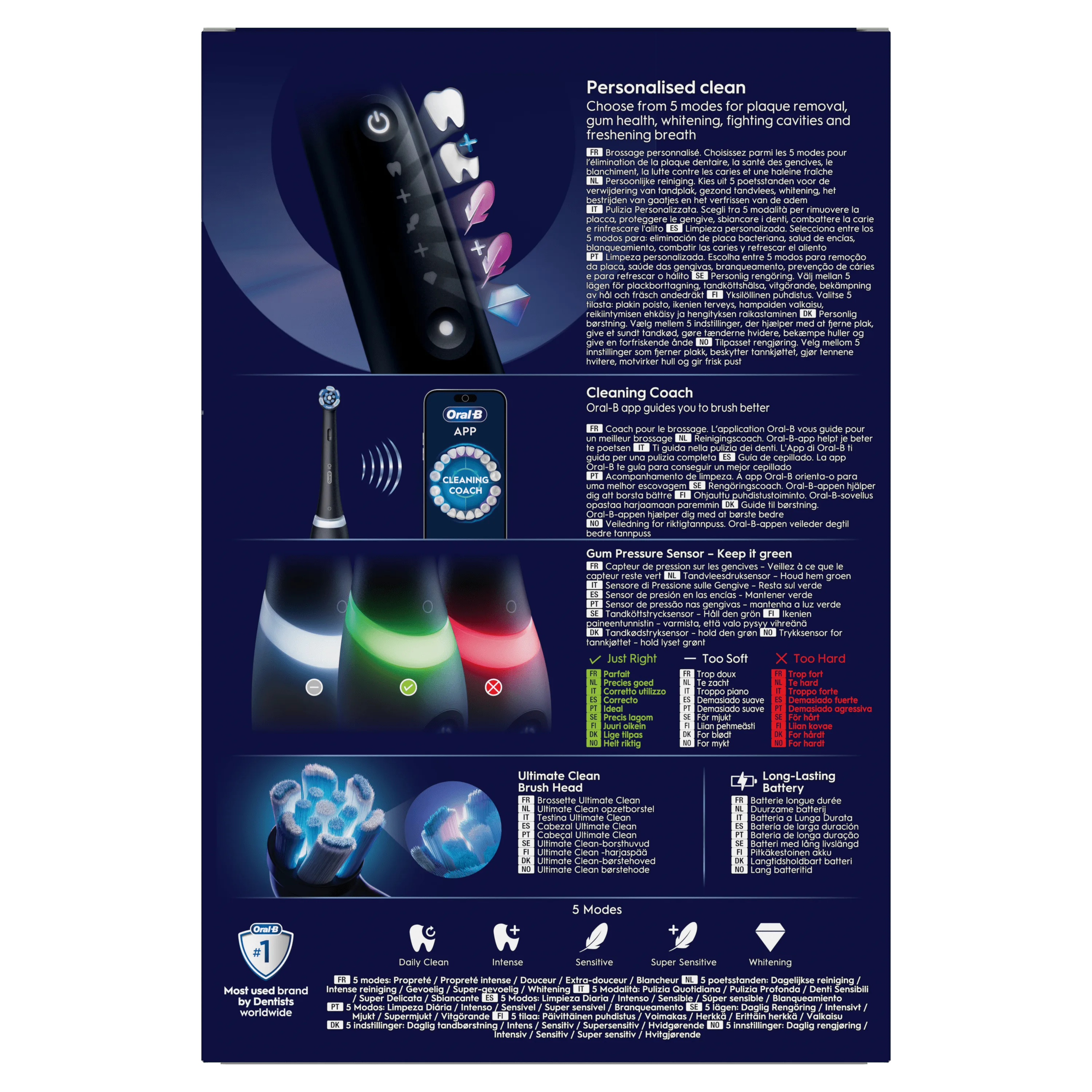 Oral-B brosse à dents électrique iO avec 5 modes de brossage personnalisés pour l élimination de la plaque, la santé des gencives, le blanchiment et plus.