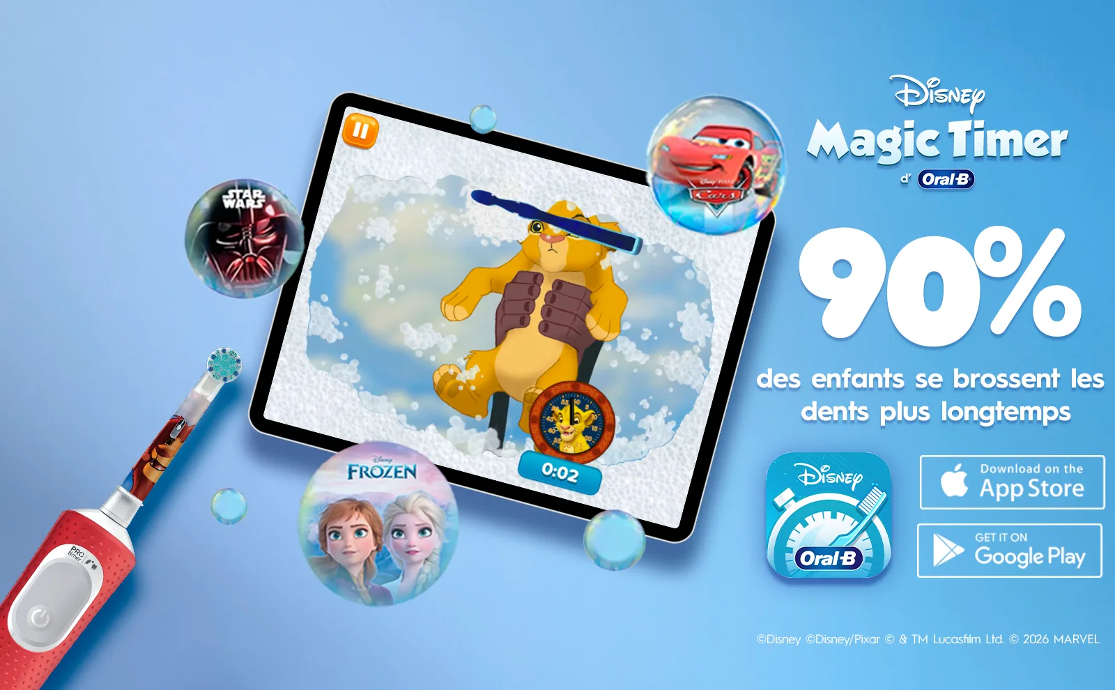 L’appli Disney Magic Timer aide les enfants à se brosser les dents plus longtemps avec Anna et Elsa.